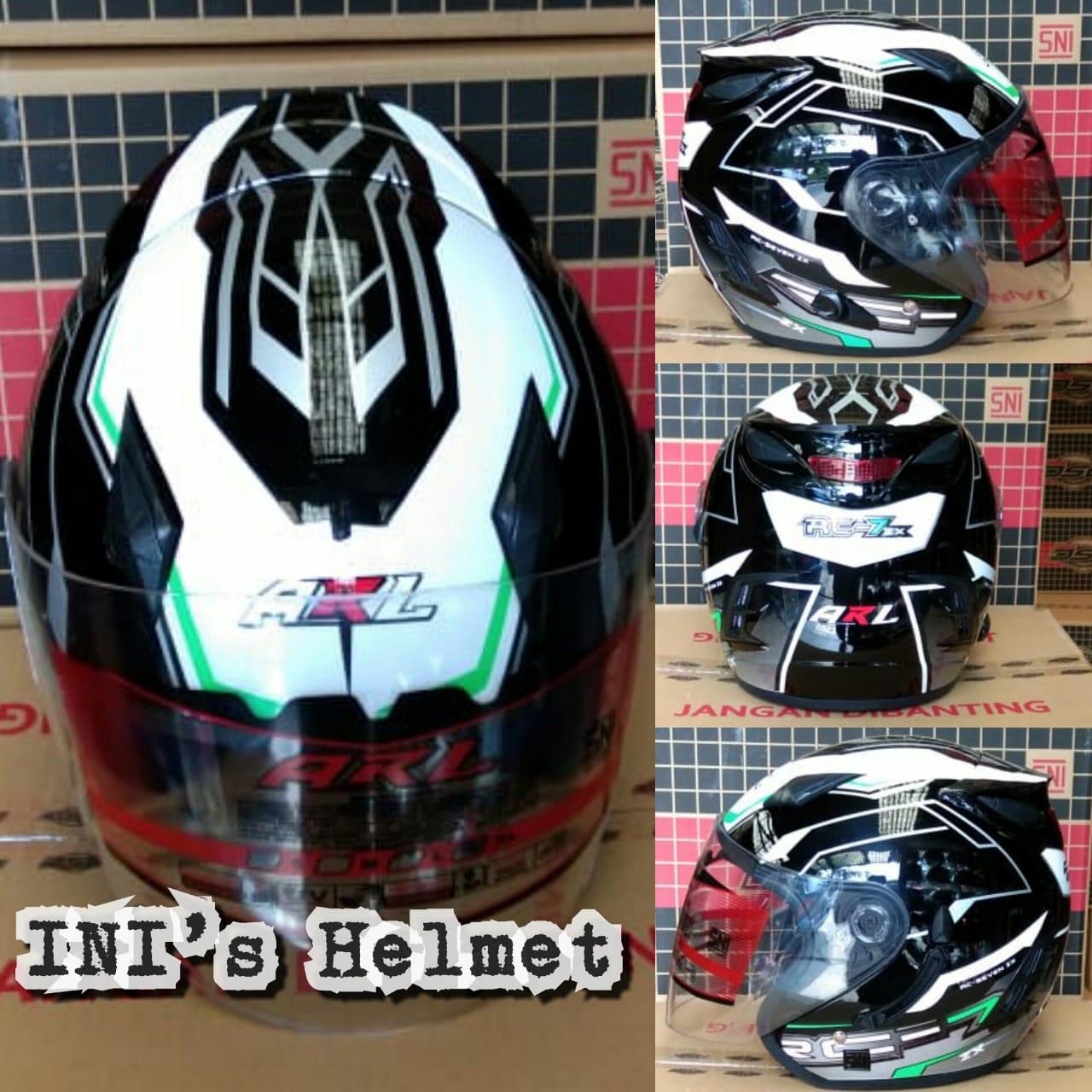 Helm Double Visor (2 Kaca) ARL Motif Hitam RC7 - SNI - INI's Mart Jakarta