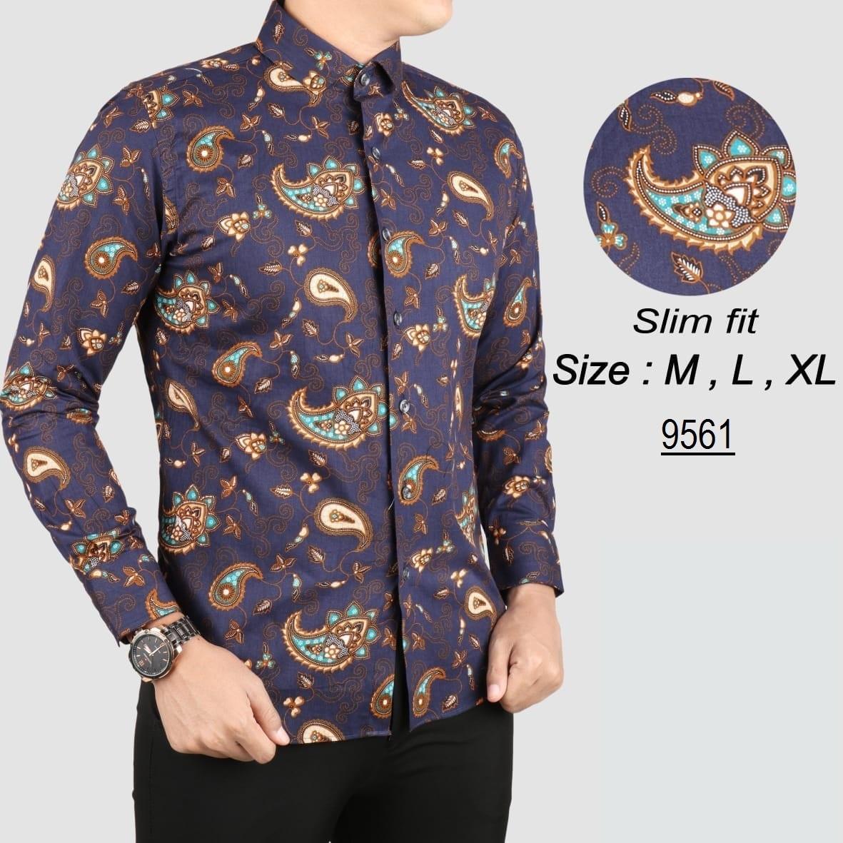 Baju Batik Modern Kemeja Pria Slim fit 9561