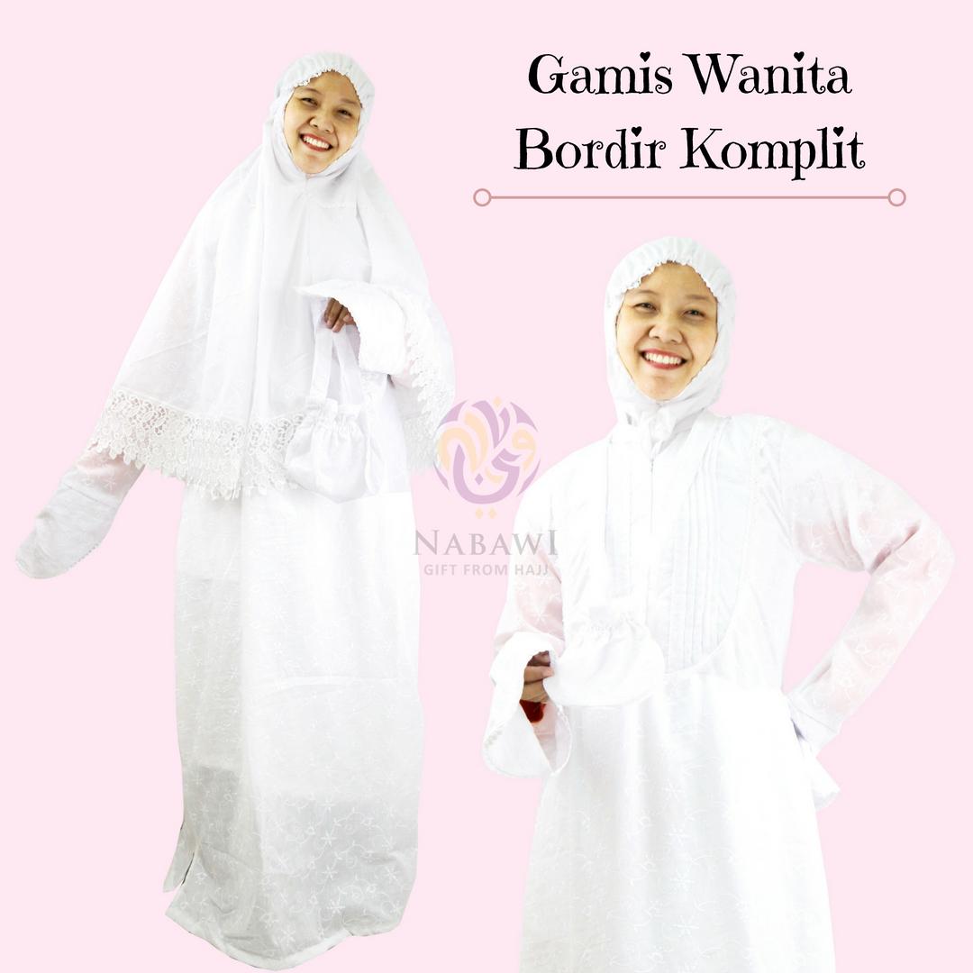 Gamis Ihram Jubah Ihrom Wanita Katun Lengkap Perlengkapan Haji Umroh