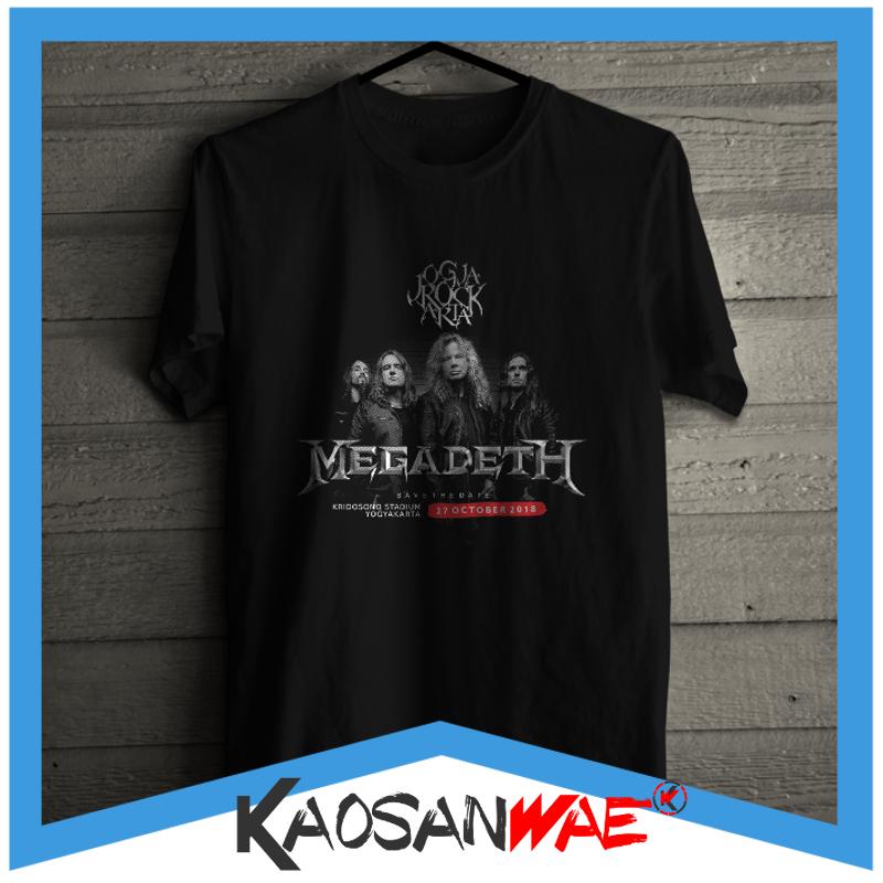 Kaos Band Megadeth Tour Yogyakarta 2018 Konser Metal Rock Size S M L XL XXL JUMBO XXXL Tshirt KaosanWae
