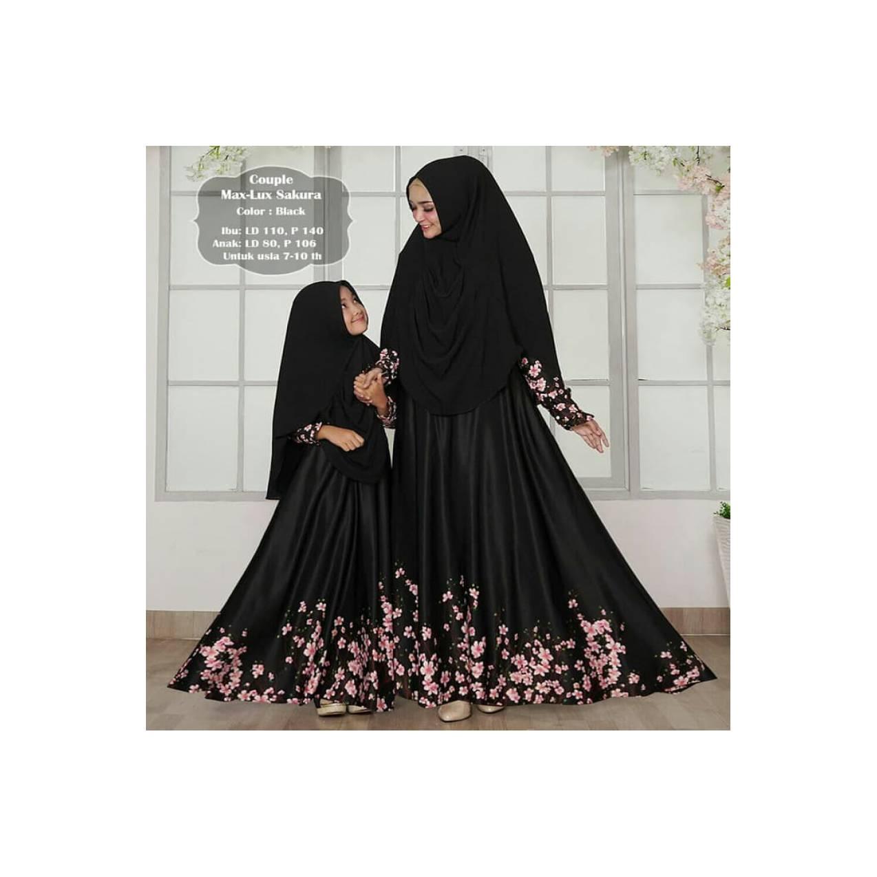mk maxmara lux - gamis couple ibu dan anak / long dress muslim busui