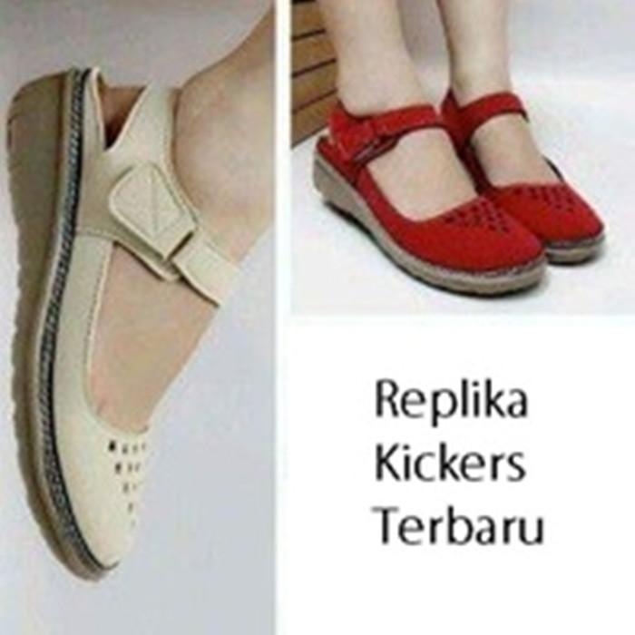 Harga Promo !! SANDAL SEPATU WEDGES KICKERS WANITA TERBARU BAHAN BAGUS Ter-MURAH