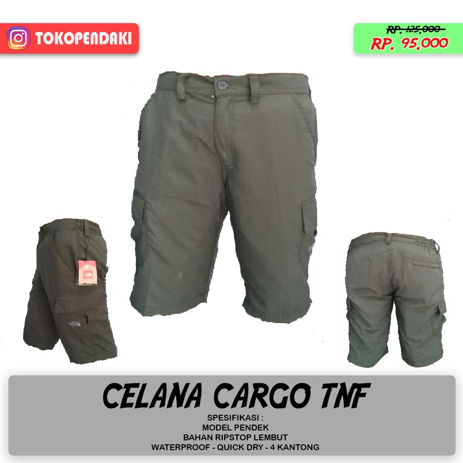 Celana Pendek Cargo TNF Bahan Ripstop Waterproof Lembut Nyaman dipakai