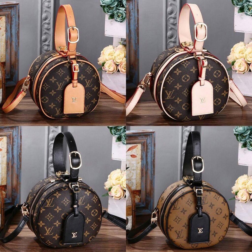 Louis Vuitton Petite Boite Bag 8008# in Monogram (Set sertifikat & dustbag LV) TAS BRANDED Fashion Wanita Tas Import Grosir Tas Selempang Ransel Handbag Trendy