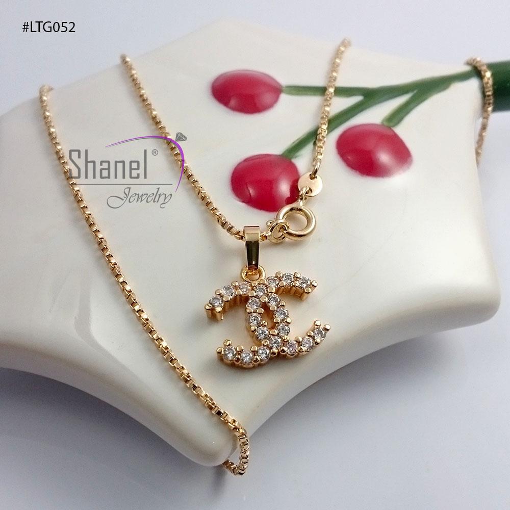 Xuping Jewelry Liontin CHANEL set kalung perhiasan fashion wanita kalung import korea LTG052