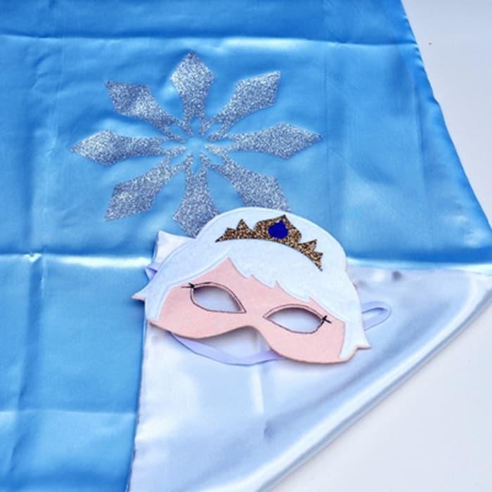Jubah & Topeng ELSA FROZEN Cape & Mask Kostum Anak Superhero