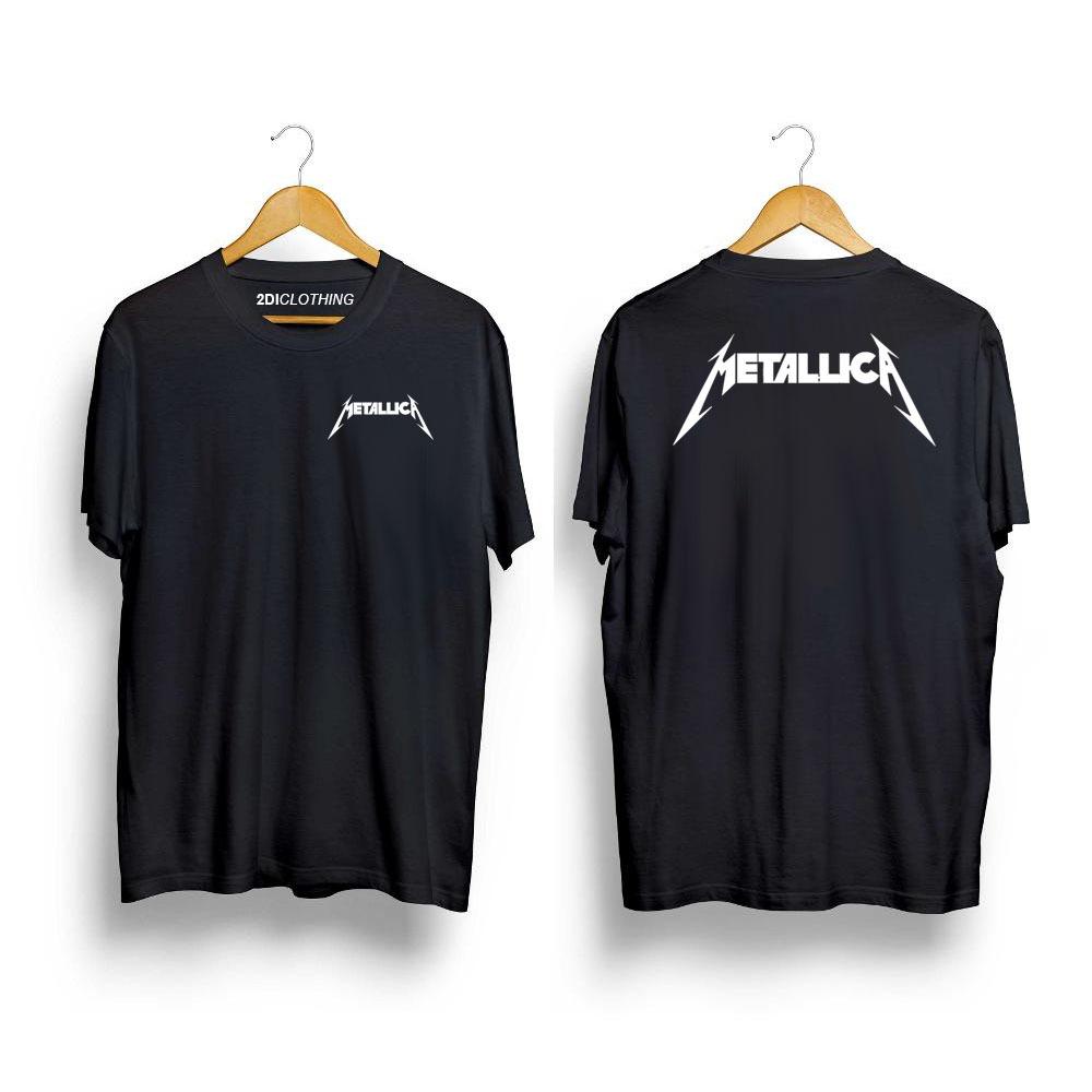 Kaos Distro Band Metallica - Tshirt Metallica Premium - white -maroon - navy - white - Black
