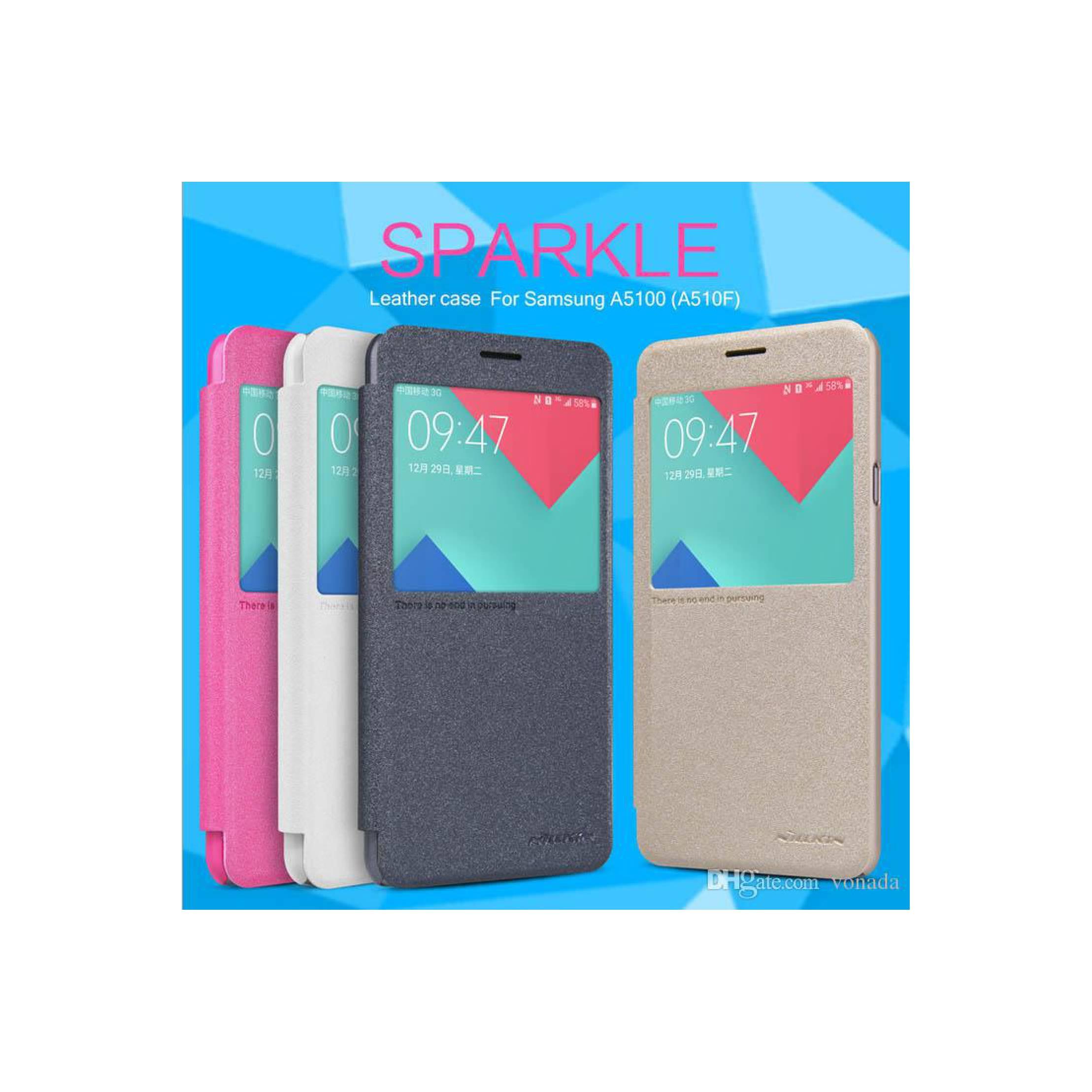 Daftar Harga note 4 samsung flip case Terbaru Oktober 2018 Ari Bicara SAMSUNG A510 Galaxy A5 2016 Flip Cover NILLKIN SPARKL Murah