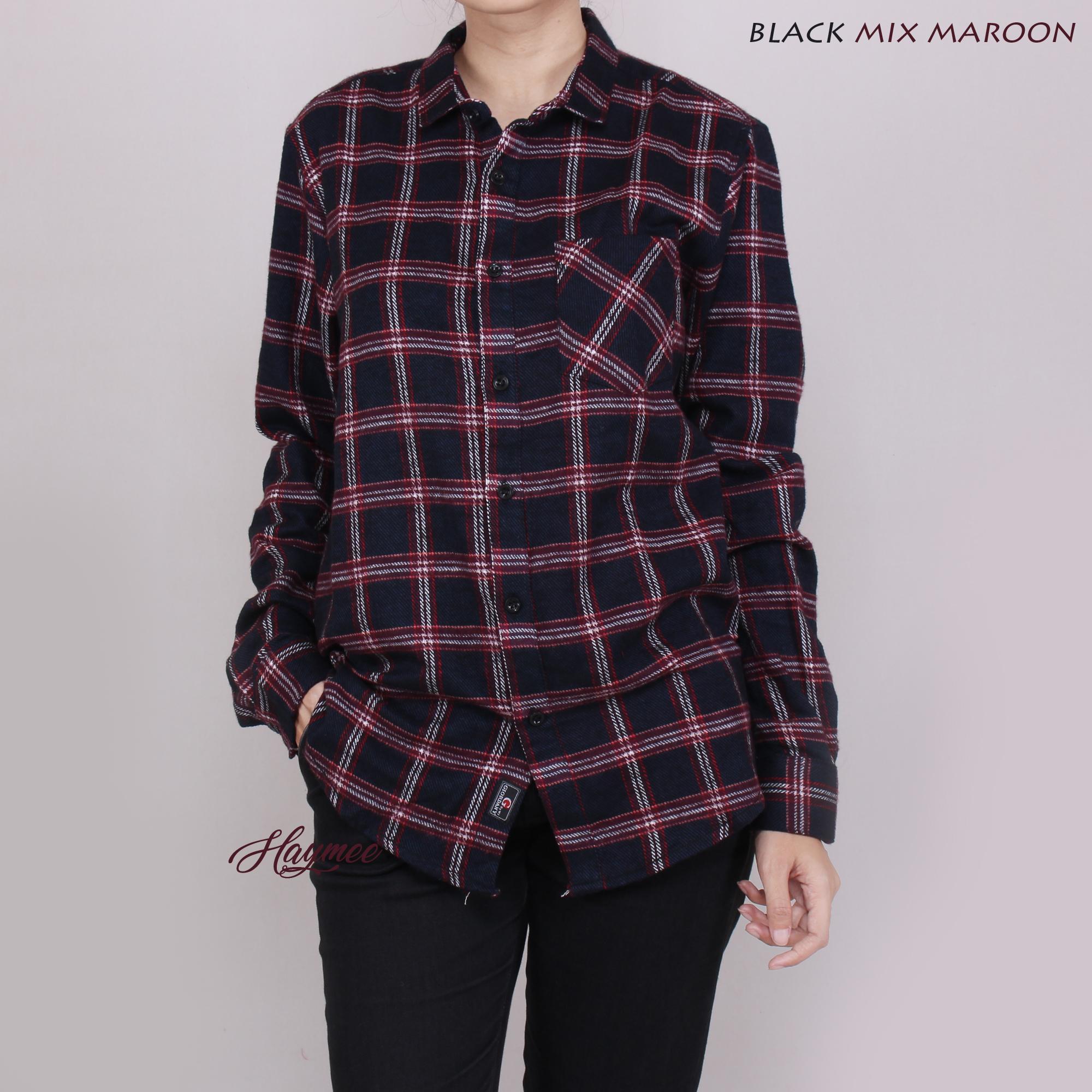 Haymeestore Kemeja Flanel Wanita Lengan Panjang Exclusive Baju Kemeja Flannel Cowok Kerja Kantoran Formal Kemeja Distro