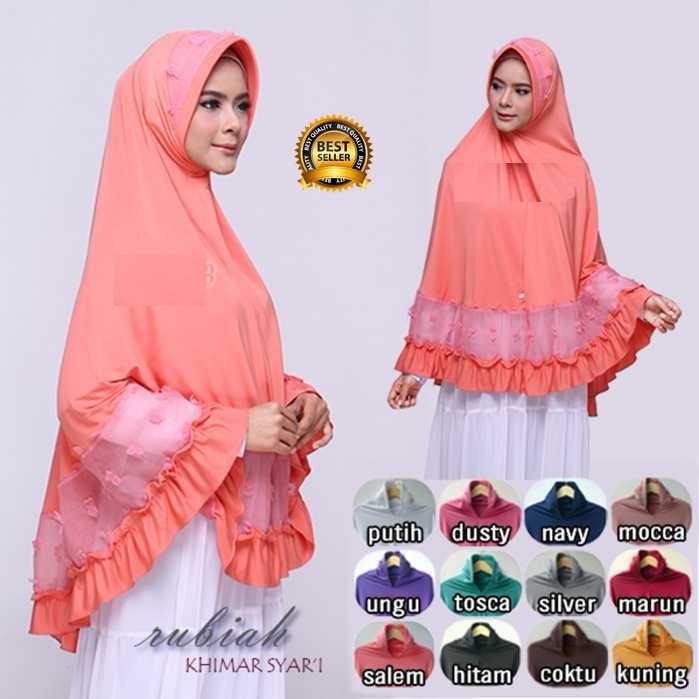 Premium Jilbab Kerudung Instant Syari (Jilbab Syar'i) Hijab Instan Khimar Rubiah Syar'i Toko Berkah Online