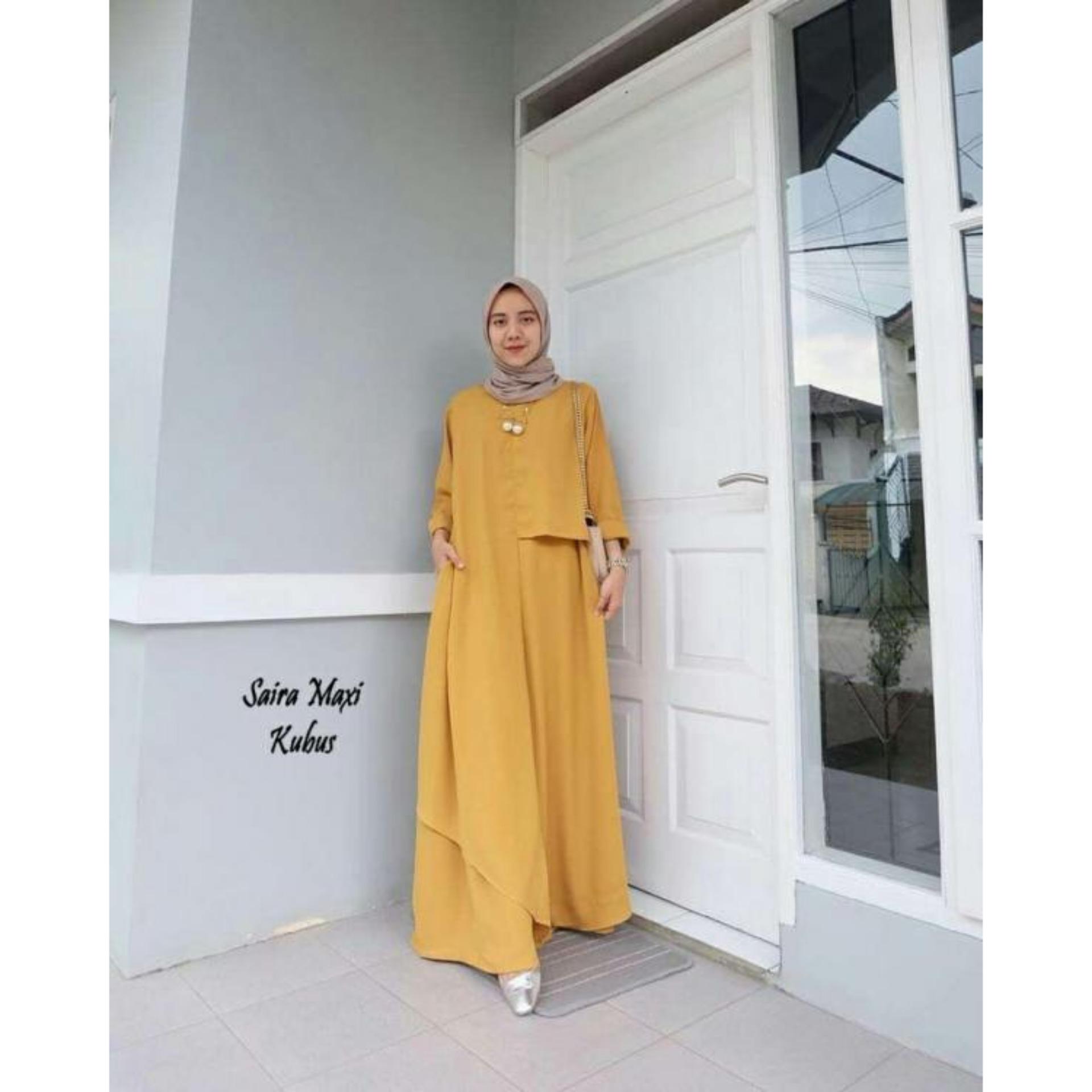 Saira Maxi - Baju Muslim Murah Terbaru 2018 Grosir Pakaian Wanita Busana Pesta Modern Gamis Syari Maxidress Setelan Couple Tunik Atasan Blouse Celana Kulot Rok Khimar Hijab