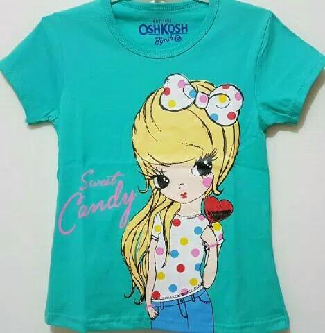 Baju kaos atasan anak perempuan motif kartun tosca