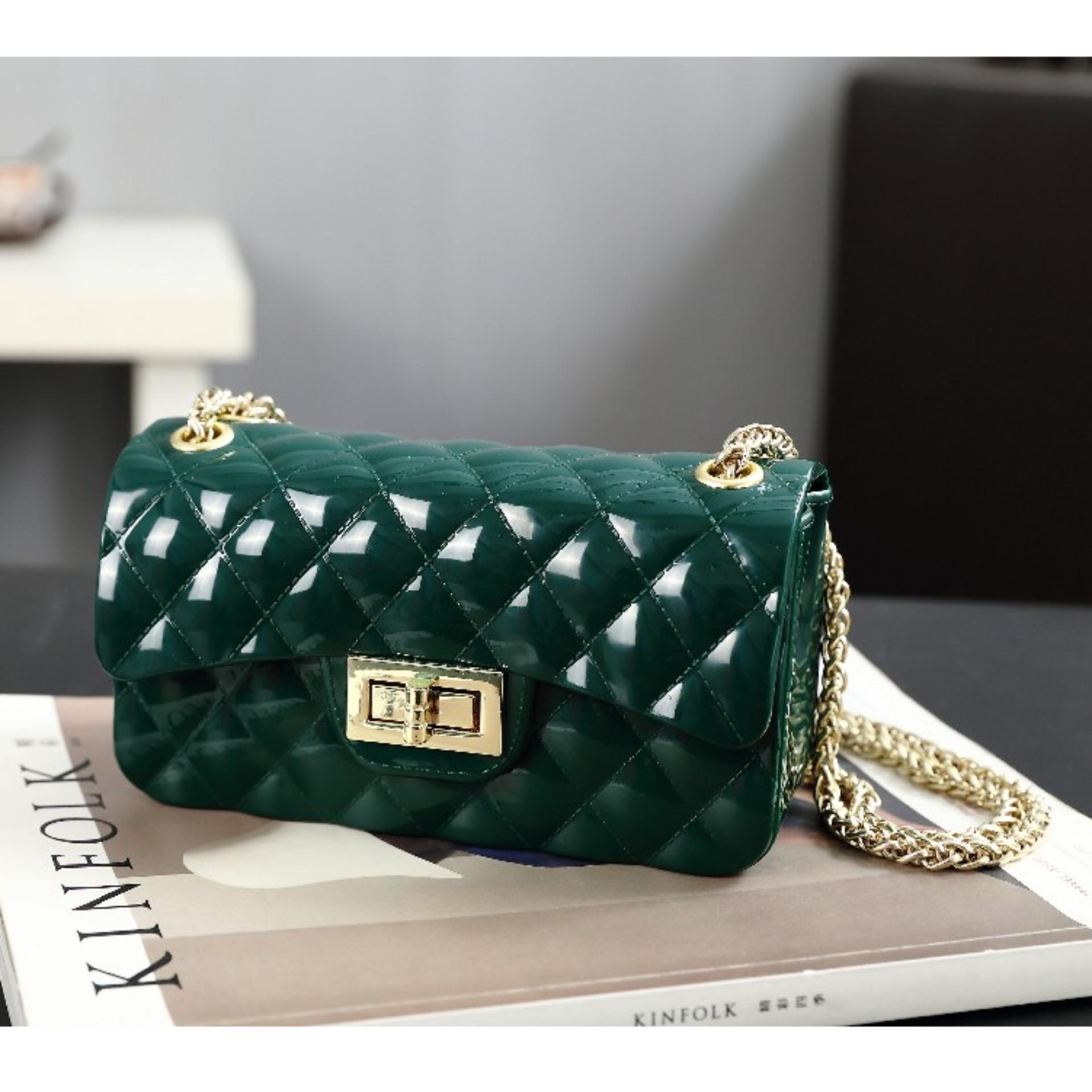 JCF Tas Jelly (Bahan TEBAL PREMIUM) Fashion Import Silica Rantai Gold Anak Remaja Dan Wanita Dewasa Sling Teenager And Adult Mini Candy Bag Selempang Badan Taobao Fashion Korean Style