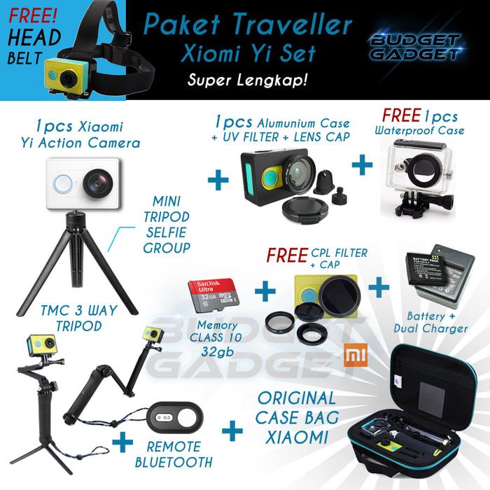 Paket Hemat Xiaomi Yi (TRAVELER) SUPER LENGKAP By Budget Gadget