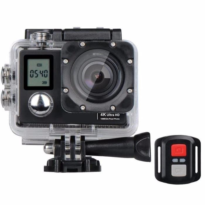 Action Camera Sportcam 4k 2 LCD Kamera Sport cam 2 Layar + Remote