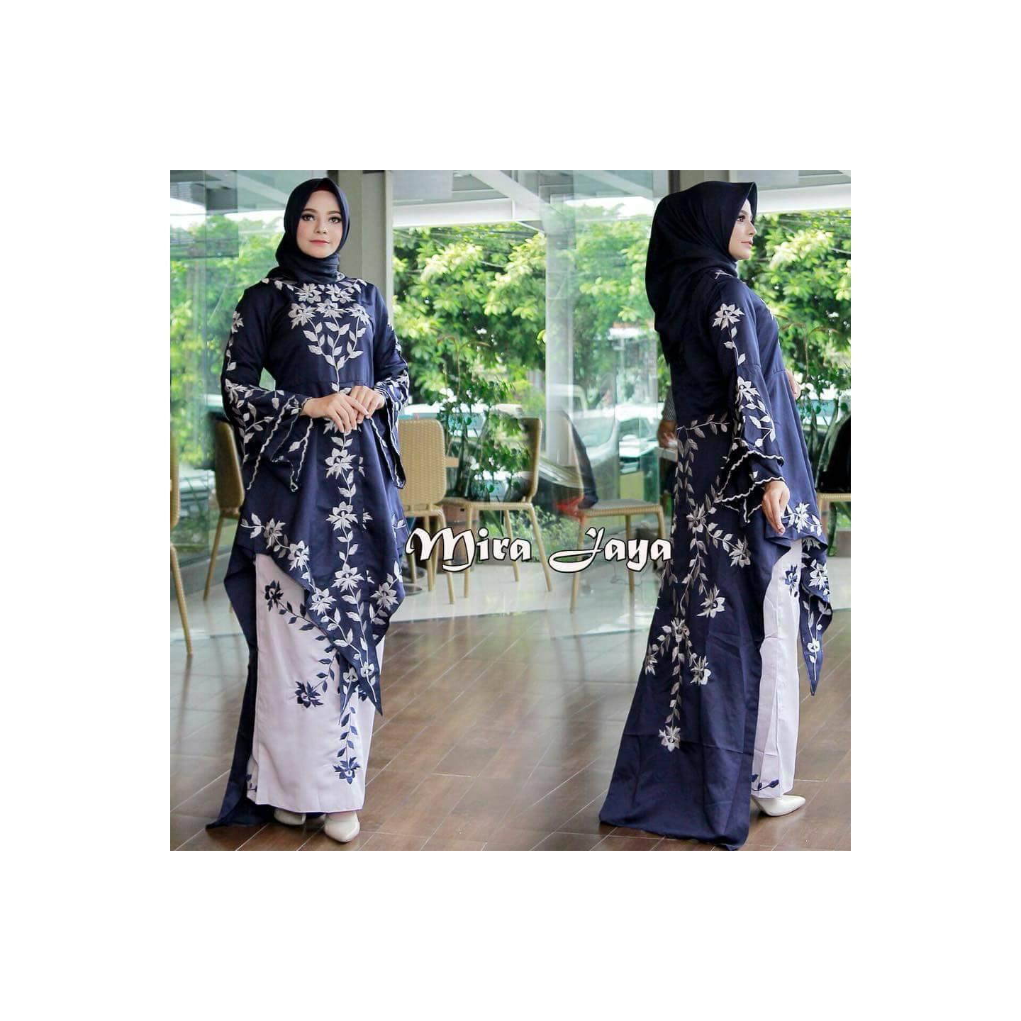 SET. ABAYA ROK MIRA JAYA BALOTELLY NAVY - Navy, XXL
