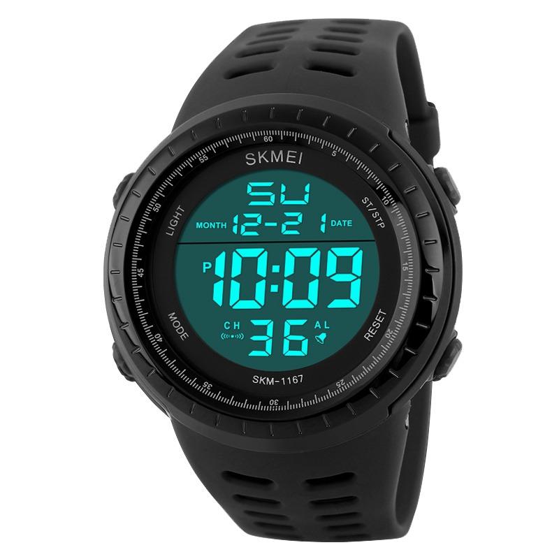 SKMEI Army Hitam - Jam Tangan Pria - Tali Karet - Army 1167 Black Edition + Free BOX ORI SKMEI