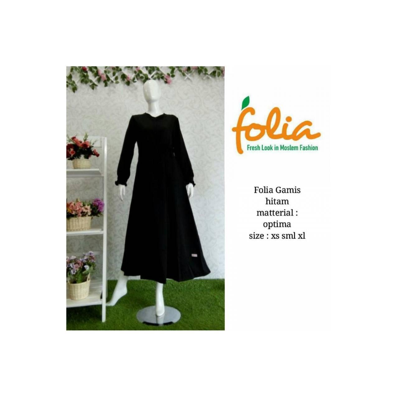 Gamis Folia Hitam Murah