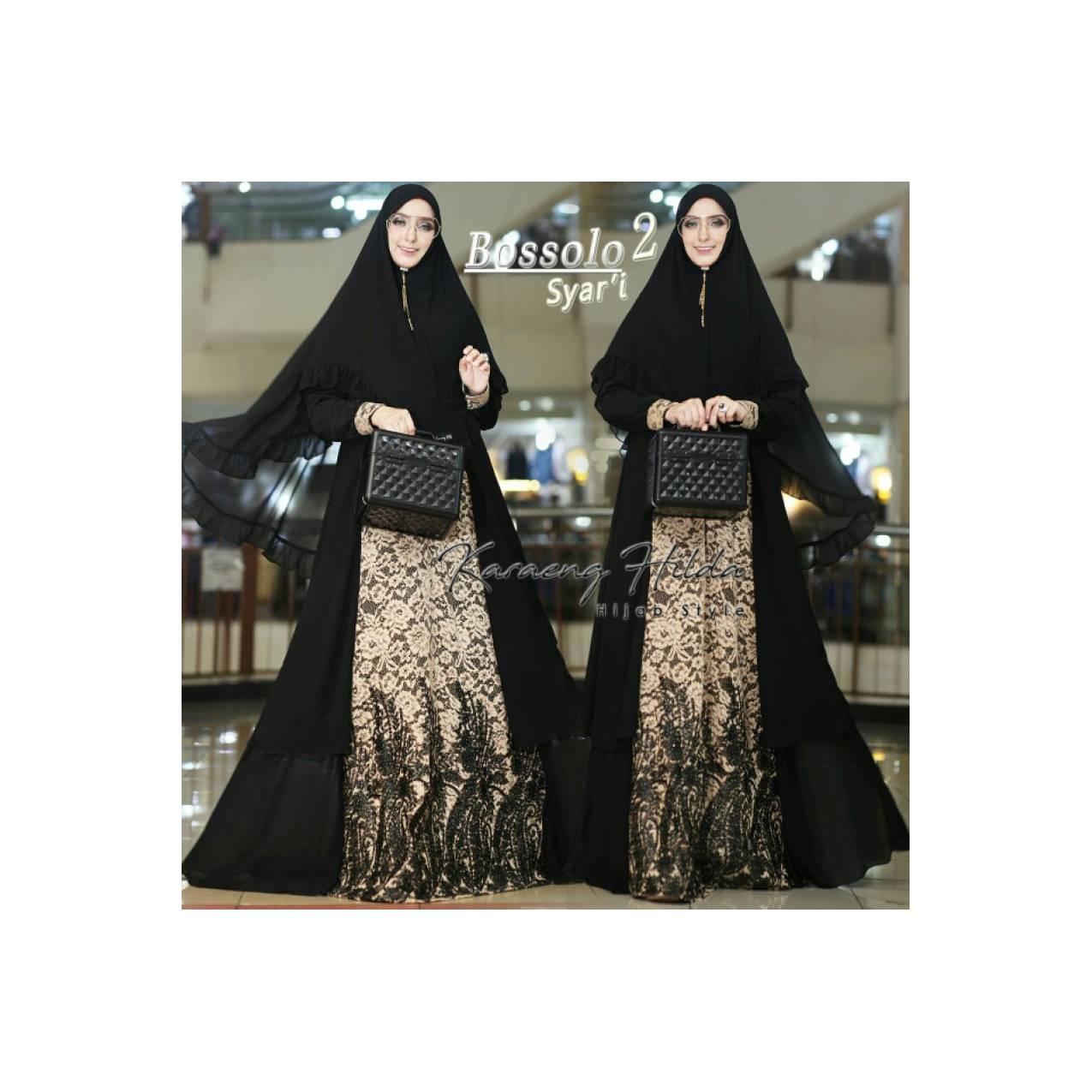 GAMIS SYARI BOSSOLO ORI BY KARAENG. MAXI DRESS PESTA. HANTARAN NIKAH