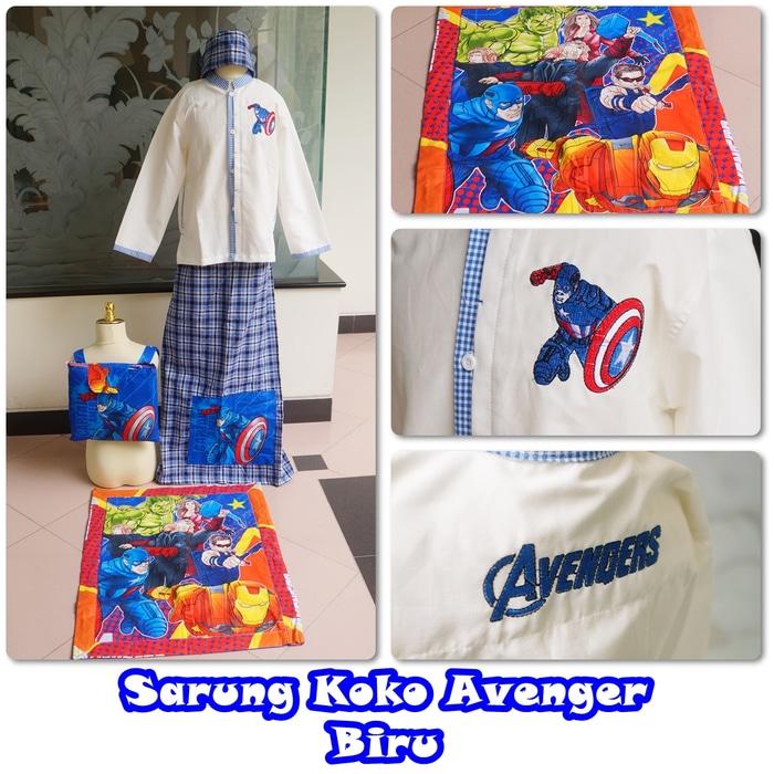 Baju Koko Avenger Biru XL / baju koko / baju koko anak / baju muslim / baju koko karakter / baju koko murah / baju koko keren / baju koko lucu / baju koko berkualitas