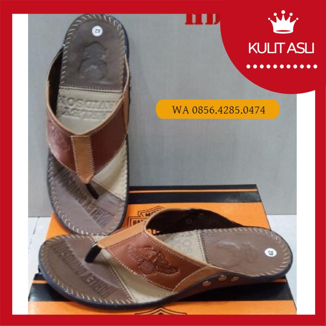 SANDAL HARLEY DAVIDSON PRIA COWOK LAKI-LAKI KULIT SAPI ASLI SENDAL HANDMADE AWET KUAT MURAH BEST SELLER BERKUALITAS 44
