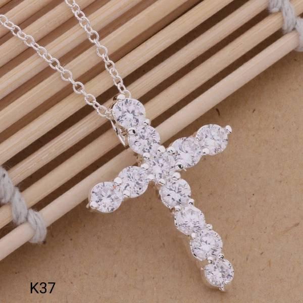 NEW PROMO Perhiasan Aksesoris Liontin Perak Silver 925 Salib Full Cubic Zirconia AAA bonus Kalung Murah