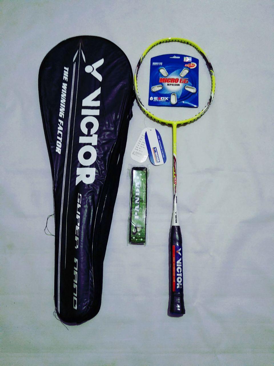 Raket Badminton Victor Hypernano X-500 + Bonus Lengkap (Senar +Tas + Grip)