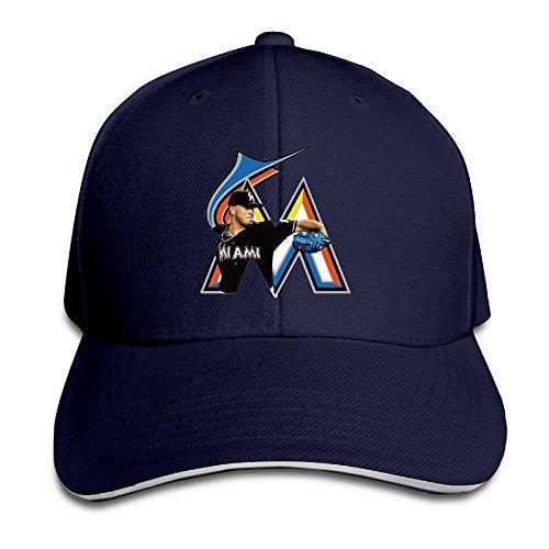 MALI-CANDY Twill Sandwich Snapback Peaked Bill Cap Dee Gordon Rip Jose Fernandez 1992-2016 Hat
