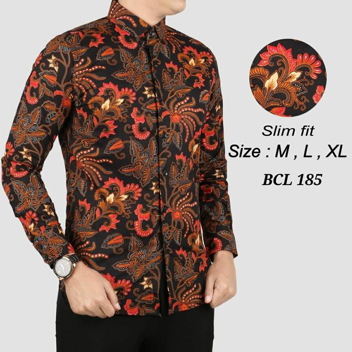 Batik Slimfit Tangan Panjang Pria BCL 185-Hitam