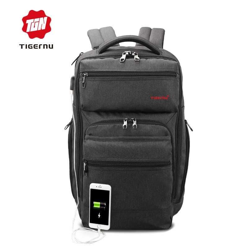 Tas pria selempang/Tas pria import/Tas pria ransel/Tas pria laptop/Tas pria eiger/Tas pria distro/Tas pria keren/Tas pria kecil/Tas pria murah Tigernu Tas Ransel Laptop Bisnis dengan USB Charger Port - T-B3242