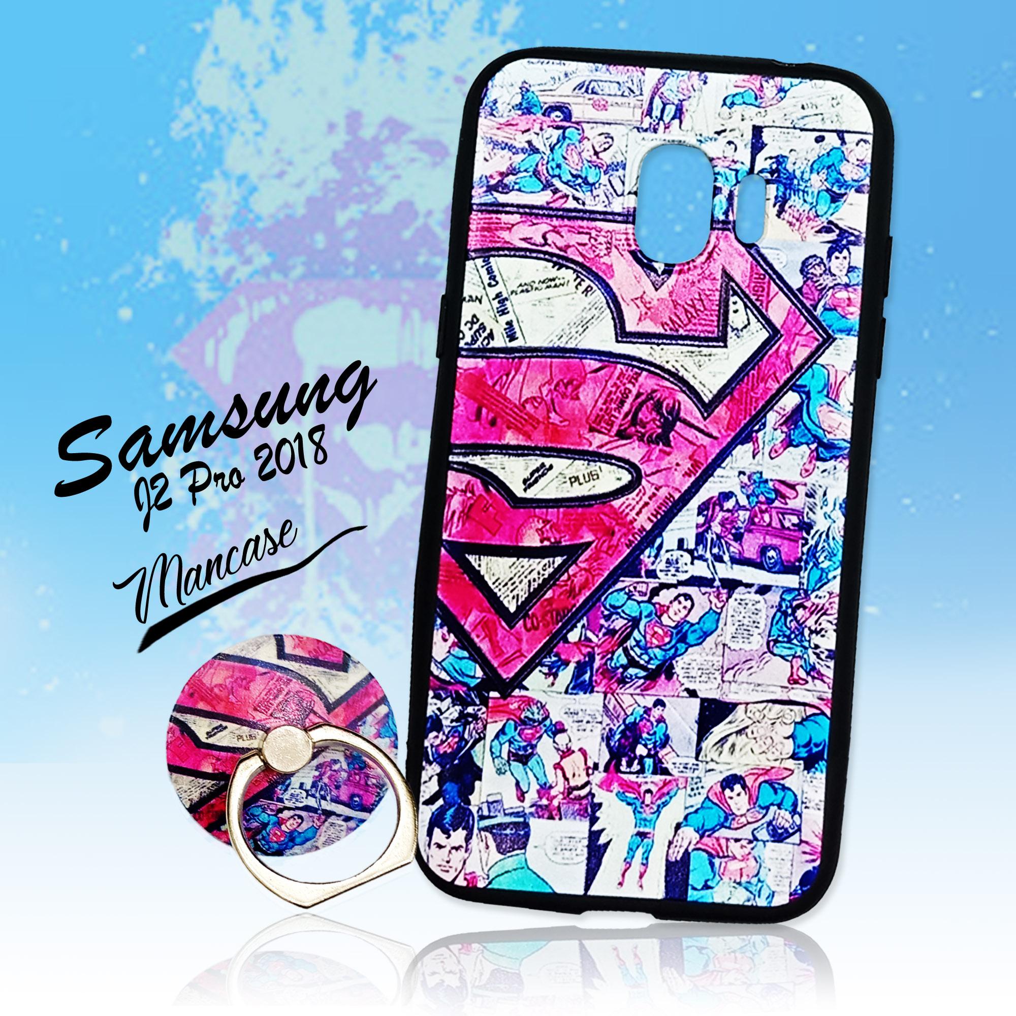 Marintri Case Samsung Galaxy J2 Pro 2018 New Case Plus I'ring Fashion Superman