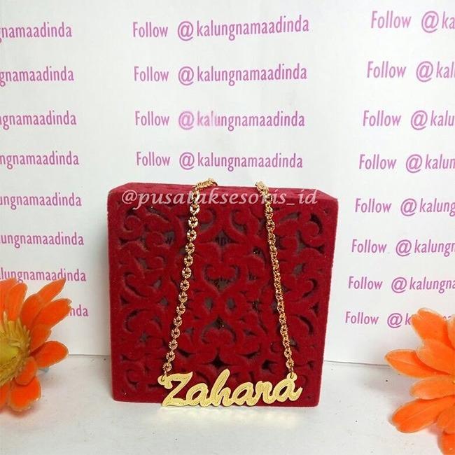 Jual Kalung Nama Gold Lapis emas 24 karat bisa cetak sesuai nama