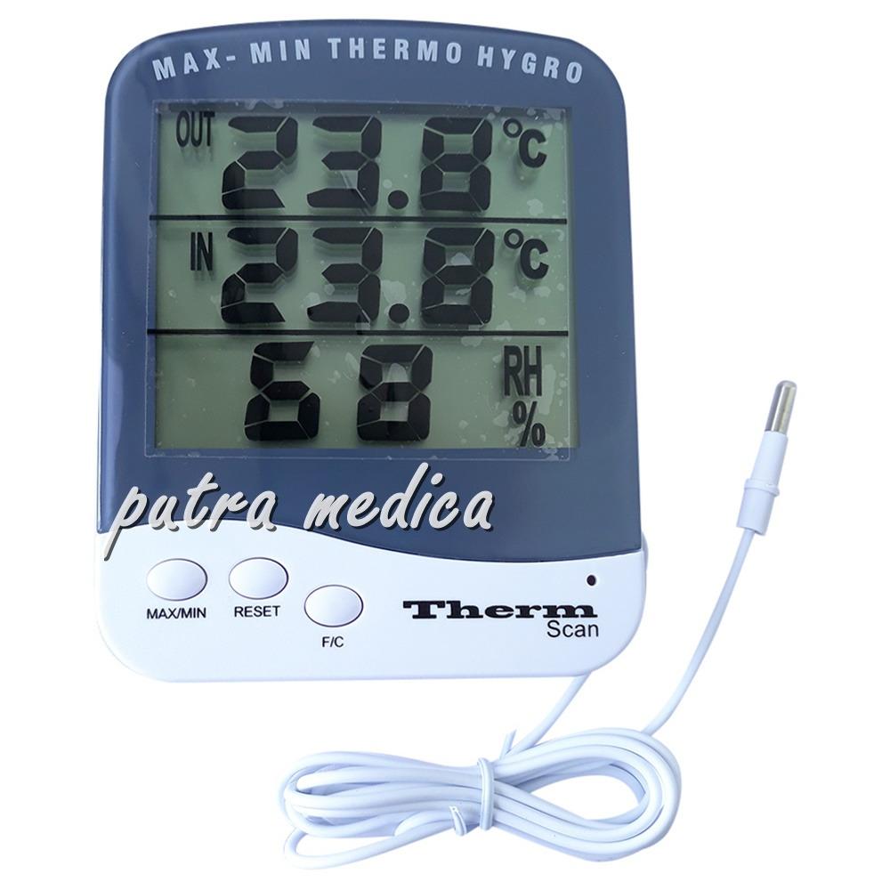 Putra Medica Termometer & Higrometer Digital dengan Memori / Thermometer Hygrometer / Alat Ukur Pengukur Suhu Ruangan dan Tingkat Kelembaban