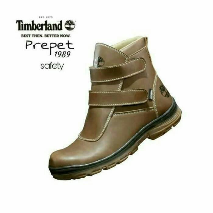 SEPATU TIMBERLAND PREPET SAFETY BOOT HITAM- TAN & COKLAT