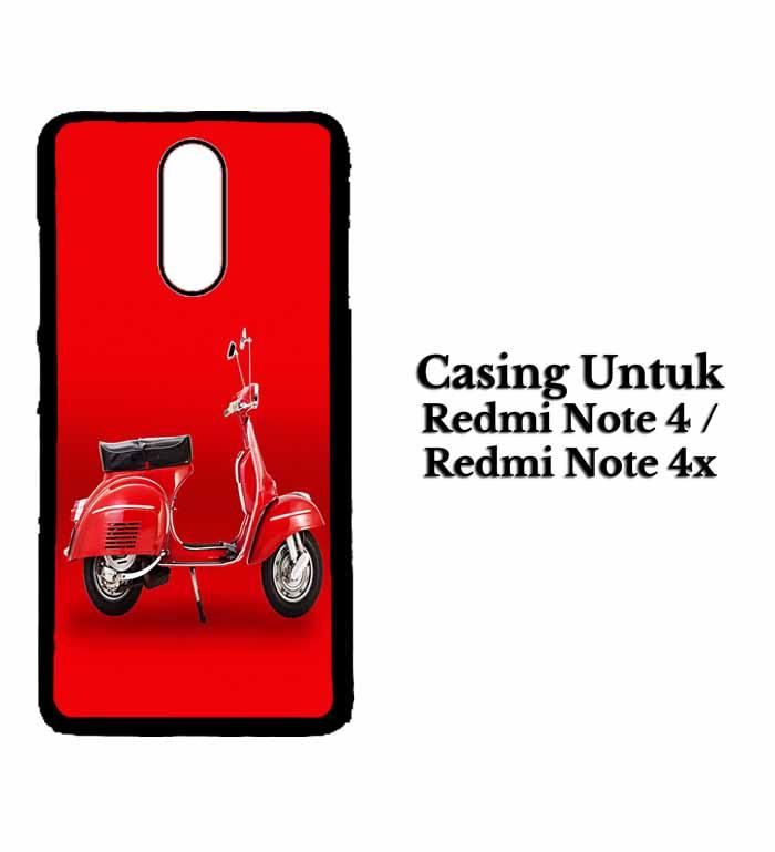 Casing XIAOMI REDMI NOTE 4X Red Vespa Hardcase Custom Case Se7enstores