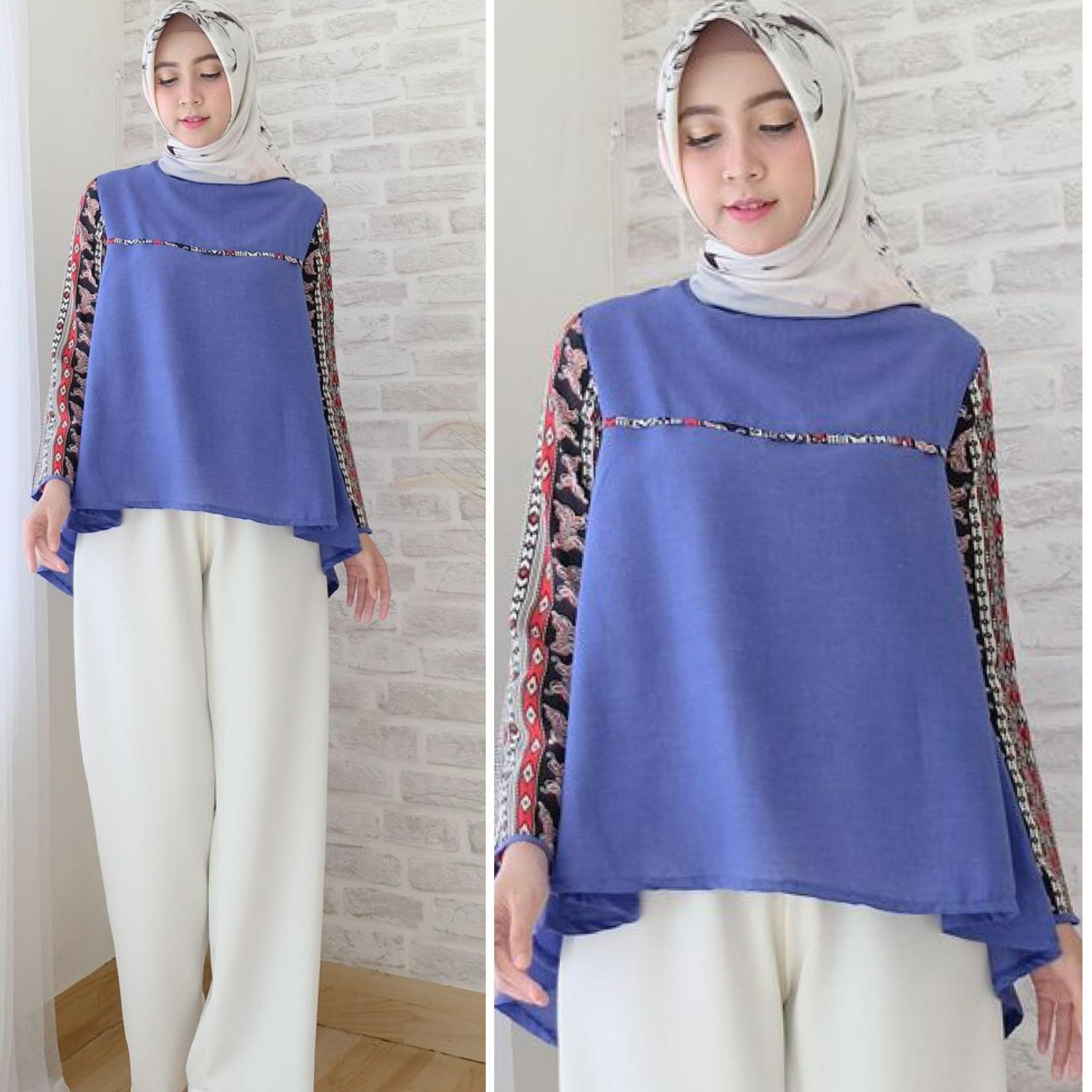 Baju Atasan Dian Syar'i - Real Pict Blue