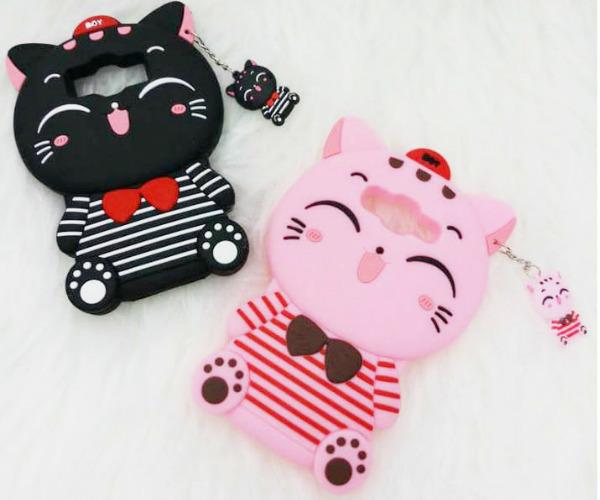 Softcase 3D Case For OPPO A31 / NEO 5 Boneka Timbul 4D Karakter CAT BLACK / PINK - ABS
