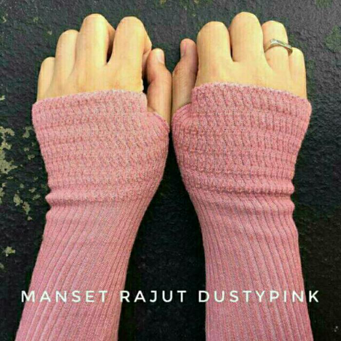 Handshock Rajut Muslimah Pelengkap Mukena Tutup Punggung Tangan