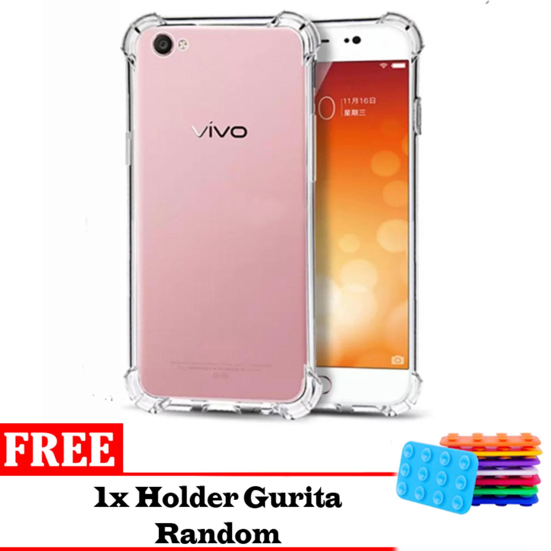 Soft Case Anti Crack / Anti Shock Case Vivo Y53 4G / Case Hp - Clear Bonus Holder Gurita