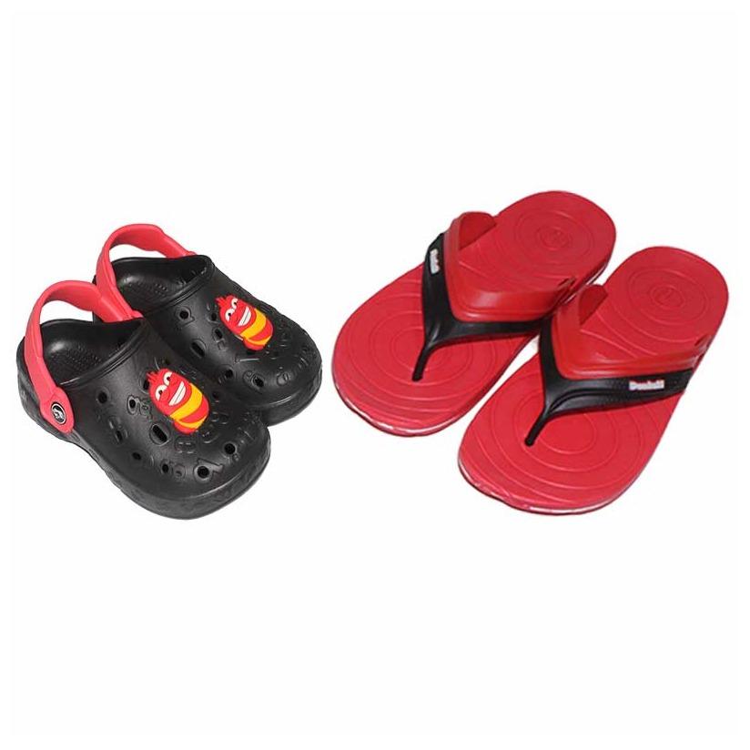 EELIC SAL-LOVEKB HITAM + MERAH Sandal Jepit Karet MIX Love Series (SANDAL ANAK HITAM SIZE 28 Dan SJK-515 SIZE 38 MERAH WANITA ) Nyaman Dipakai Dan Anti Selip