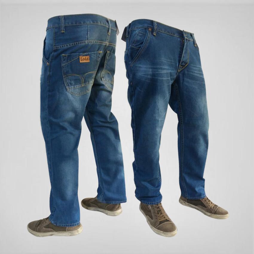 Celana Jeans pria Standard/Reguller/Basic/Lurus - Biru Wosh - Branded Best Seller