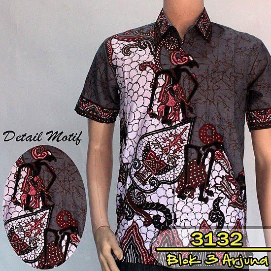 Jual Baju Batik Pria Baju Batik Modern Kemeja Batik Pekalongan Hem Batik Kemeja Motif Wayang Blok