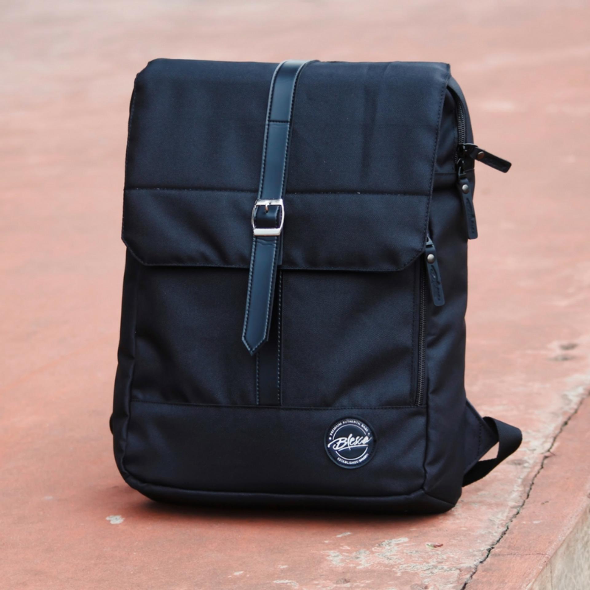 TAS LAPTOP 14 CASUAL BACKPACK RANSEL TAS SEKOLAH TAS KERJA TAS KULIAH BLESCO TERBARU NOTEBOOK HITAM SIMPEL KEREN