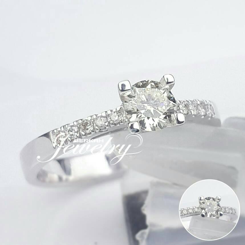 Cincin Solitaire Berlian 0,35 Ct Natural Diamond Ring Emas Wedding