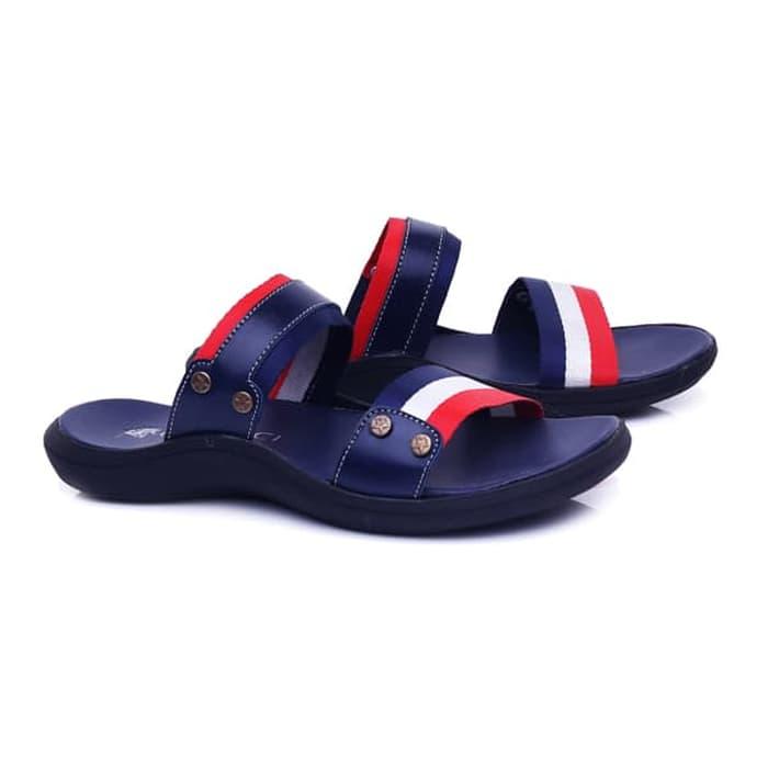 Sandal laki-laki/sandal pria Sandal Pria Slop Casual Blue Sandal Laki-Laki Murah Berkualitas keluaran terbaru model terbaru warna blue
