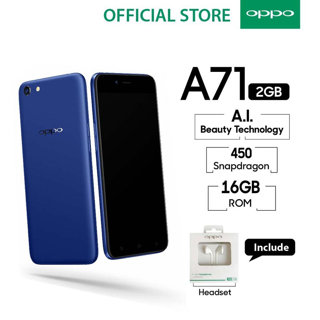 OPPO A71 2018 SMARTPHONE 2018 2GB 16GB Blue Speedy Operation (Garansi Resmi OPPO, Gratis