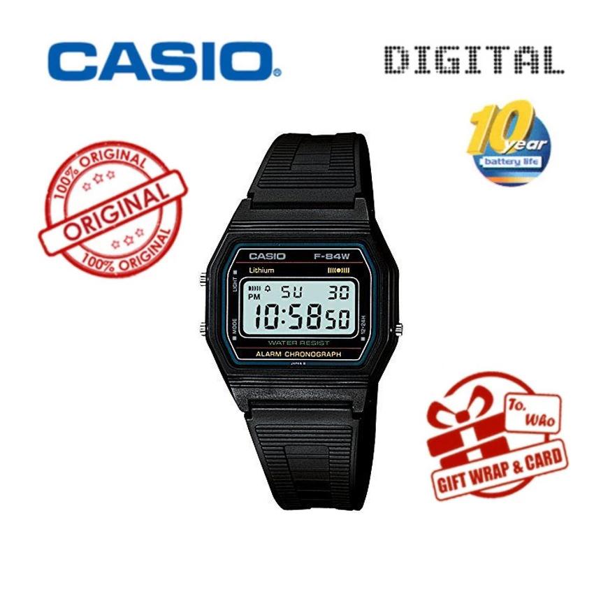 Baru Jam Tangan CASIO Digital Standar F-84W-1 Mens Tahan Air dari Jepang F/S
