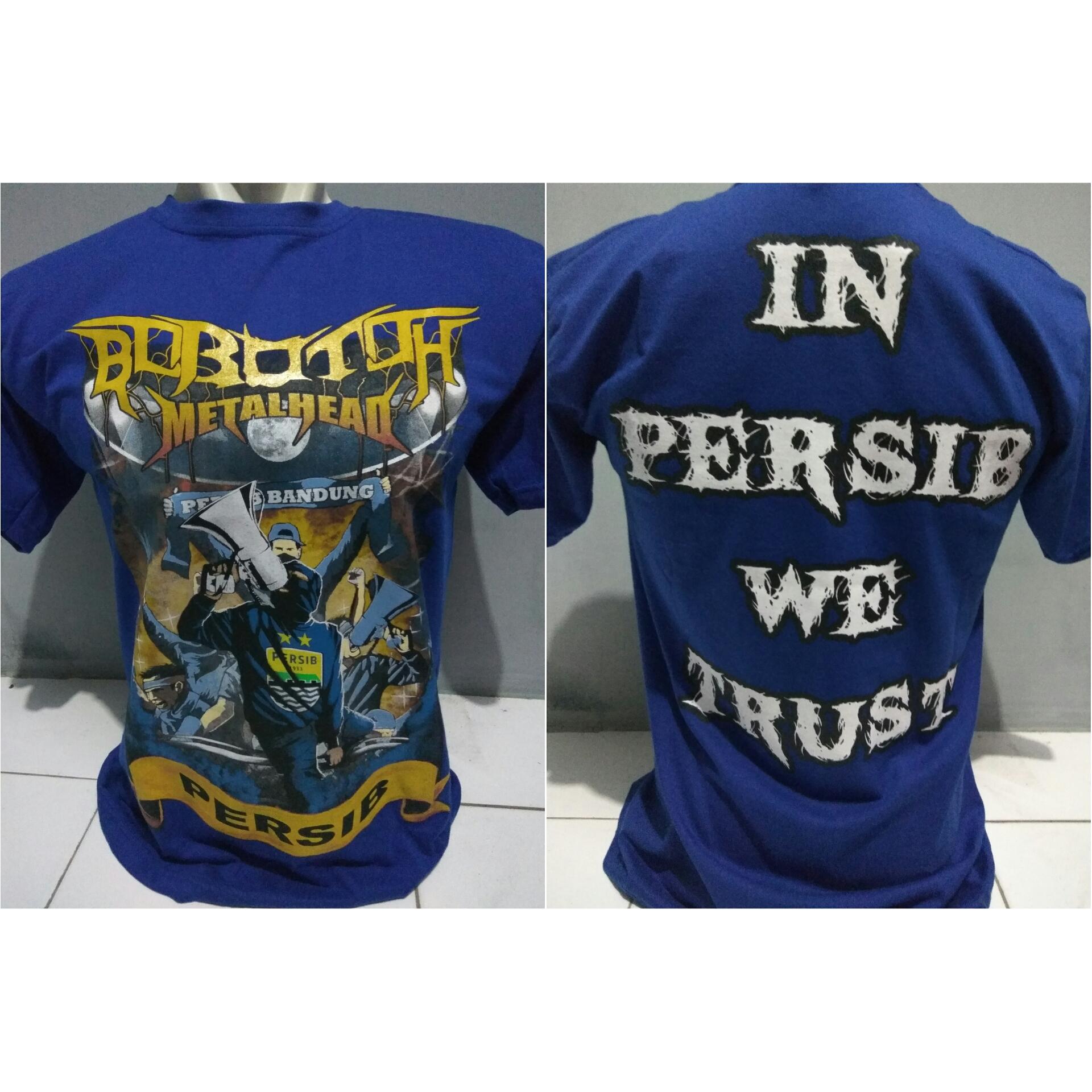 Baju distro persib bandung kaos viking bomber tshirt metal bobotoh metalhead - warna biru