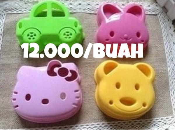 HARGA SPESIAL!!! Cetakan roti tawar nasi bento hello kitty mobil panda melody kelinci - GD4R0l