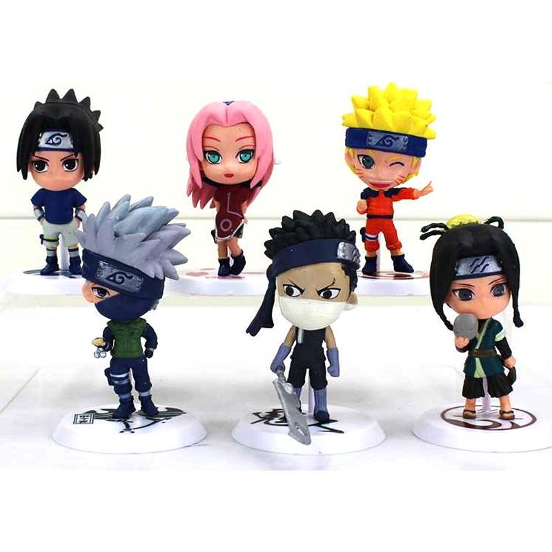Action Figure Naruto 6 PCS Karakter Mainan Model 18 (Sasuke Killer Bee Gaara Itachi Naruto Tobi) Mini Cute Pajangan Hobby Hadiah Kado Ulang Tahun Birthday Gift Hobi Koleksi 7-8cm Kartun Cartoon Anime Kids Toys Soft PVC Material s1883 - Multicolor